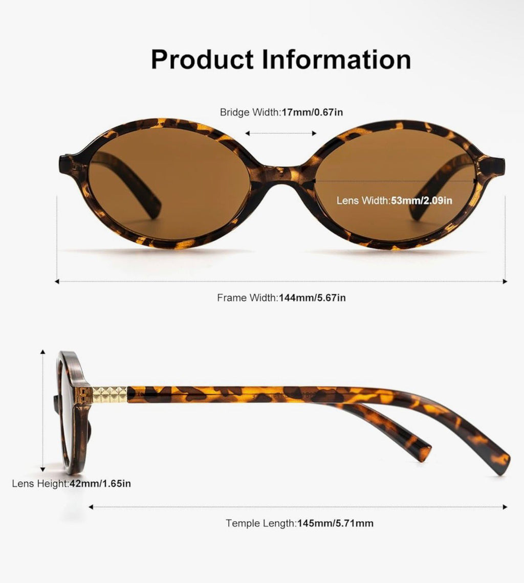 ViewJoy Retro Oval Sunglasses for Women Vintage 90s Y2K Trendy Designer Sun Glasses