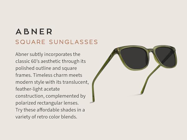 WearMe Pro - Polarized Lens Square Modern Sunglasses for Men