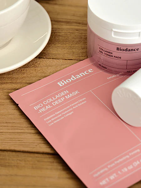 BIODANCE Bio-Collagen Real Deep Mask- Overnight Mask- Pore Eraser Mask- Hydrogel Mask Sheet- Pore Tightening- Hydrating- Low Molecular Collagen Face Mask | 34g x4ea